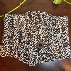 Handmade Neck Warmer Brown/White button front